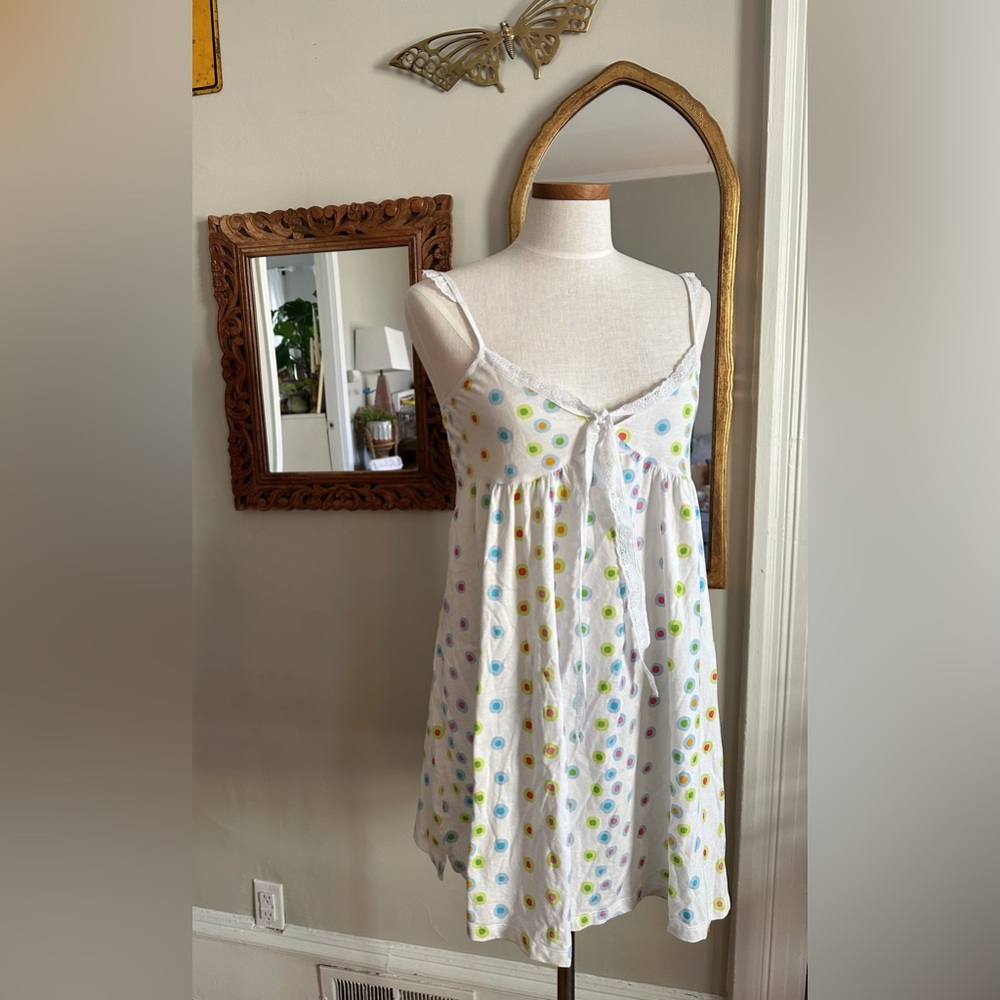 White Polkadot Nightgown